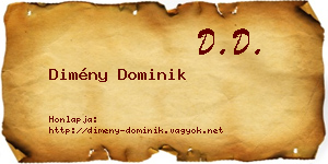 Dimény Dominik névjegykártya